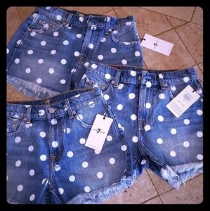 3 pairs of "for all 7 mankind "shorts